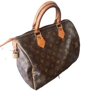 Vintage Louis Vuitton Speedy 30 Iconic Monogram Pre Owned Duffle Bag